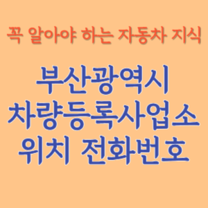 부산광역시 자동차등록사업소 차량등록사업소 홈페이지 위치 전화번호 찾기