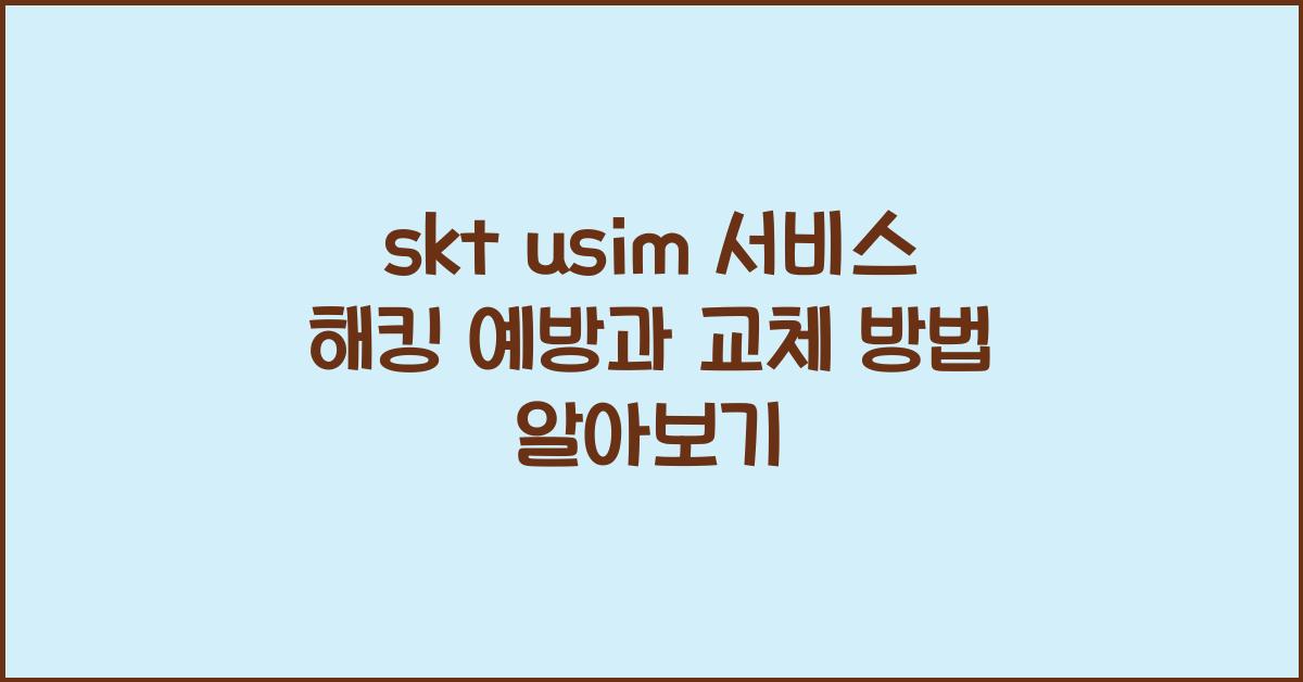 skt usim 서비스