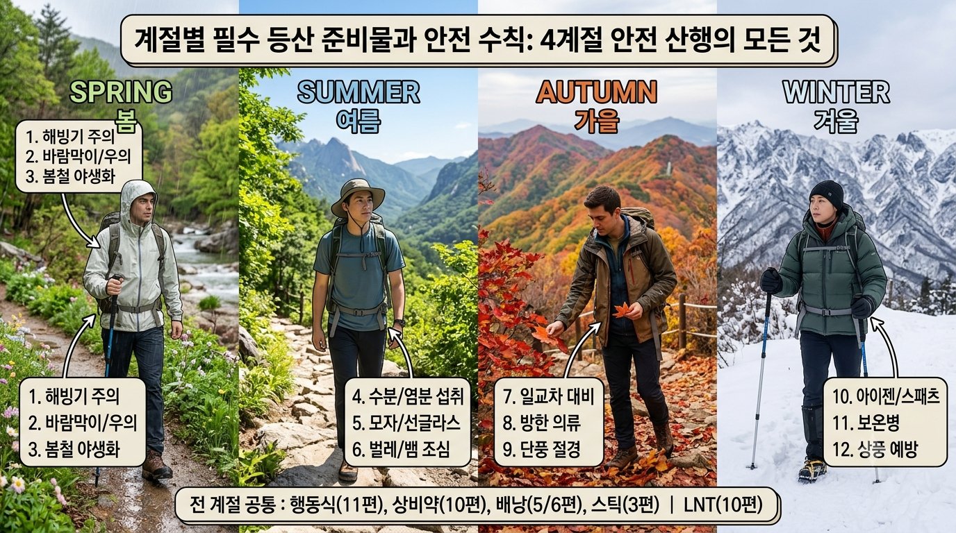계절별 필수 등산 준비물과 안전 수칙: 4계절 안전 산행의 모든 것
