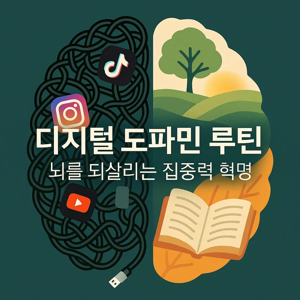 디지털 중독&middot;ADHD 확산과 한국&middot;세계 트렌드, 도파민 디톡스 4D 루틴 &amp; 두뇌-체력 하이브리드 루틴 디지털 도파민 루틴 뇌를 되살리는 집중력 혁명