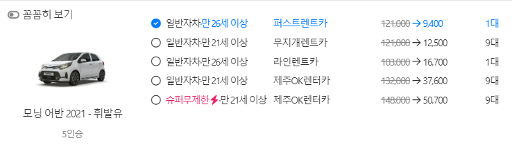 제주도 렌트카 자차