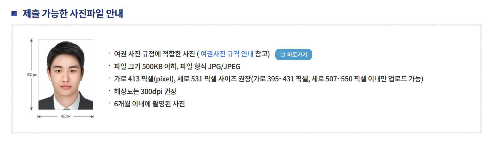 여권 제출 가능한 사진파일 안내