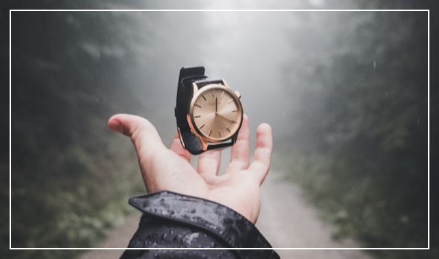 사람 손과 시계