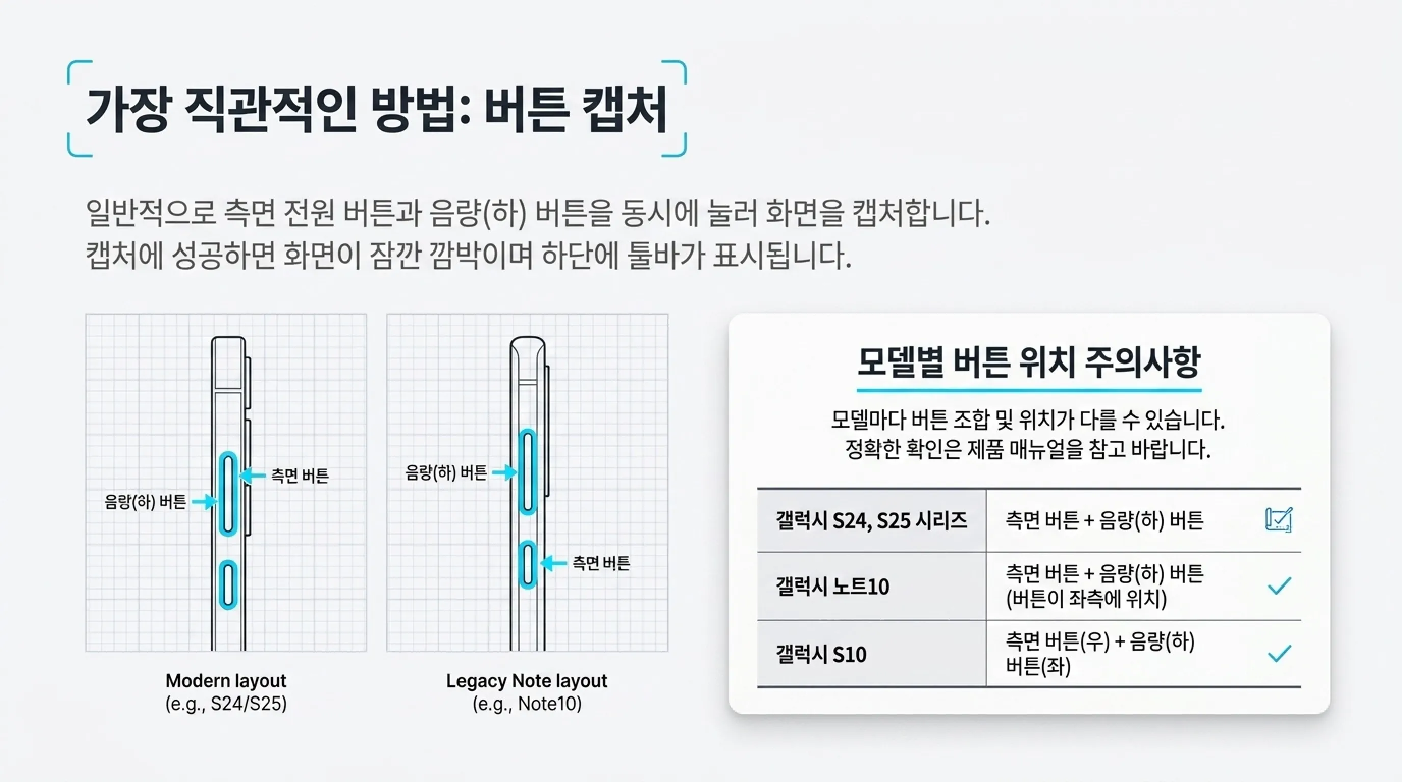 갤럭시 화면 캡처 방법 버튼 캡처