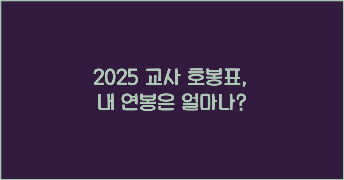 2025 교사 호봉표