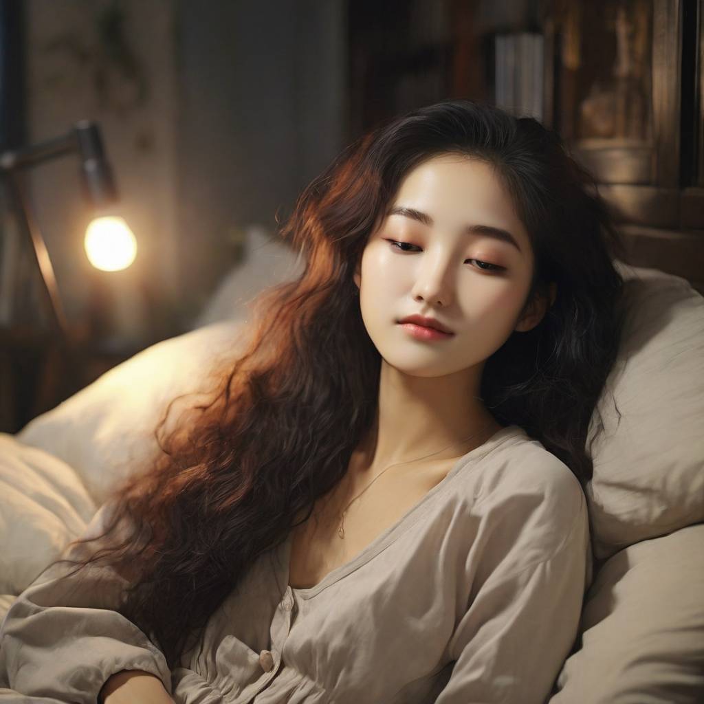 잠들기 직전의 여자