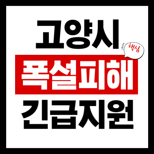 고양시 폭설피해 긴급보상지원금