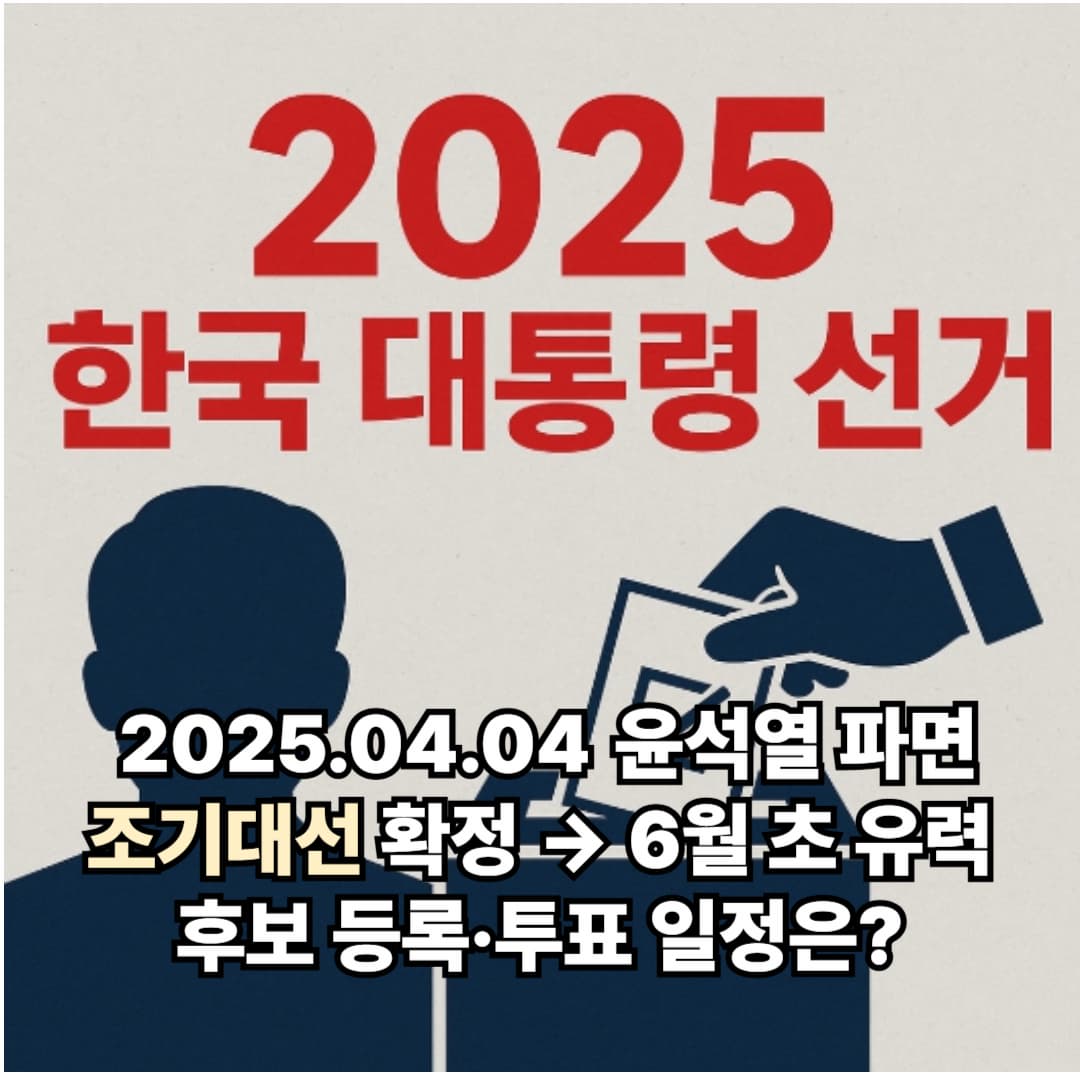 윤석열 대통령 탄핵 인용 확정! 조기대선 60일 이내 실시