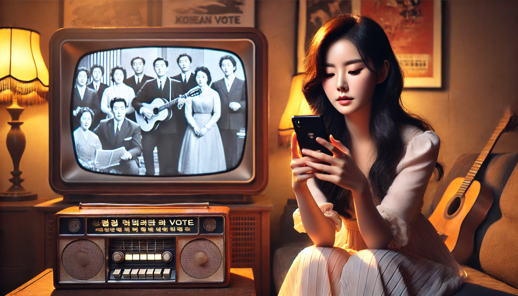 투표하는 여성