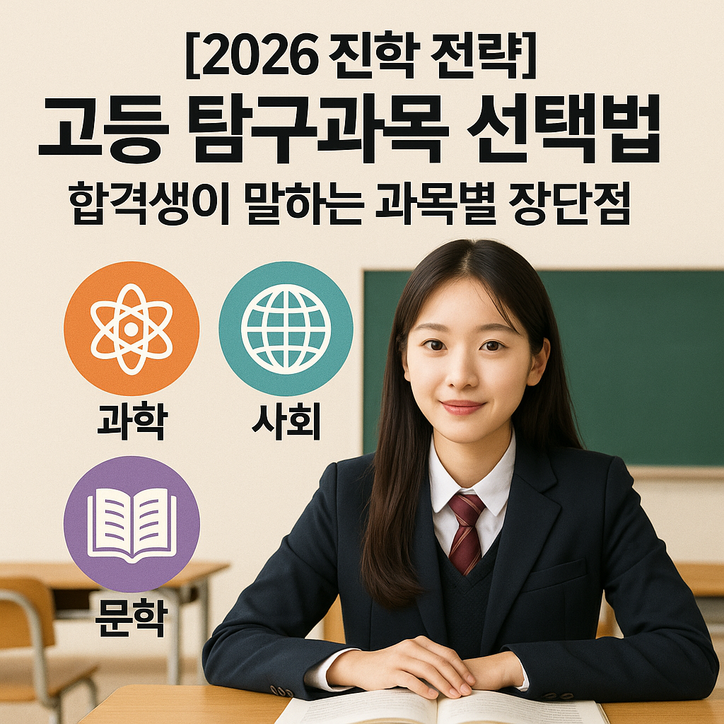 [2026 진학 전략] 고등 탐구과목 선택법 ｜ 합격생이 말하는 과목별 장단점