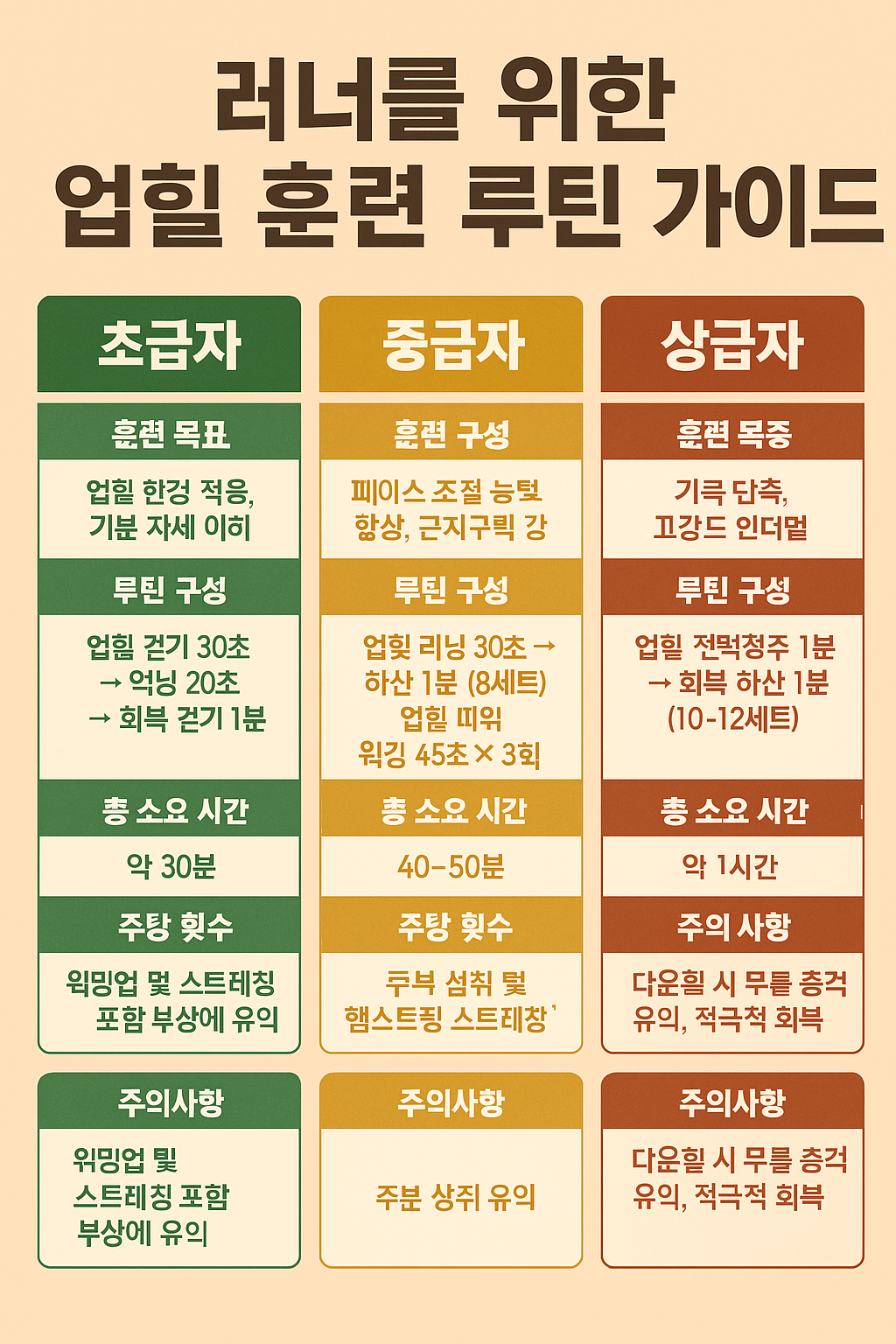 러닝 업힐 훈련 루틴 관련 사진