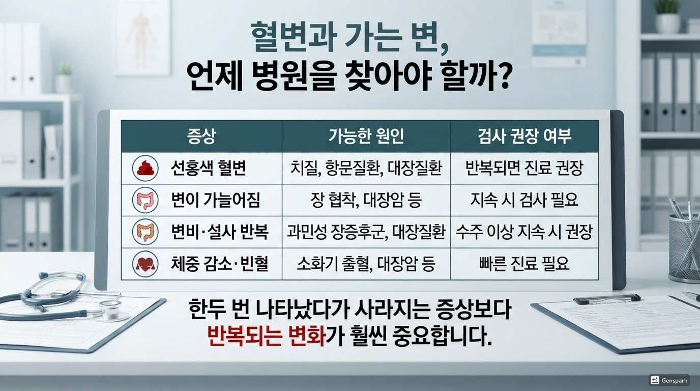 혈변과 가는 변, 언제 병원을 찾아야 할까?