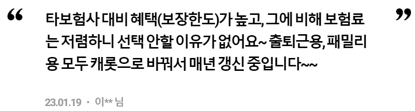 캐롯 다이렉트 자동차보험 후기