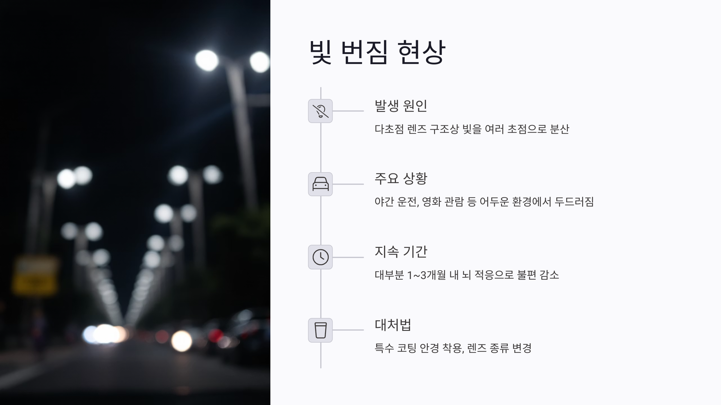 노안 수술 부작용 중 빛 번짐, 얼마나 지속될까?