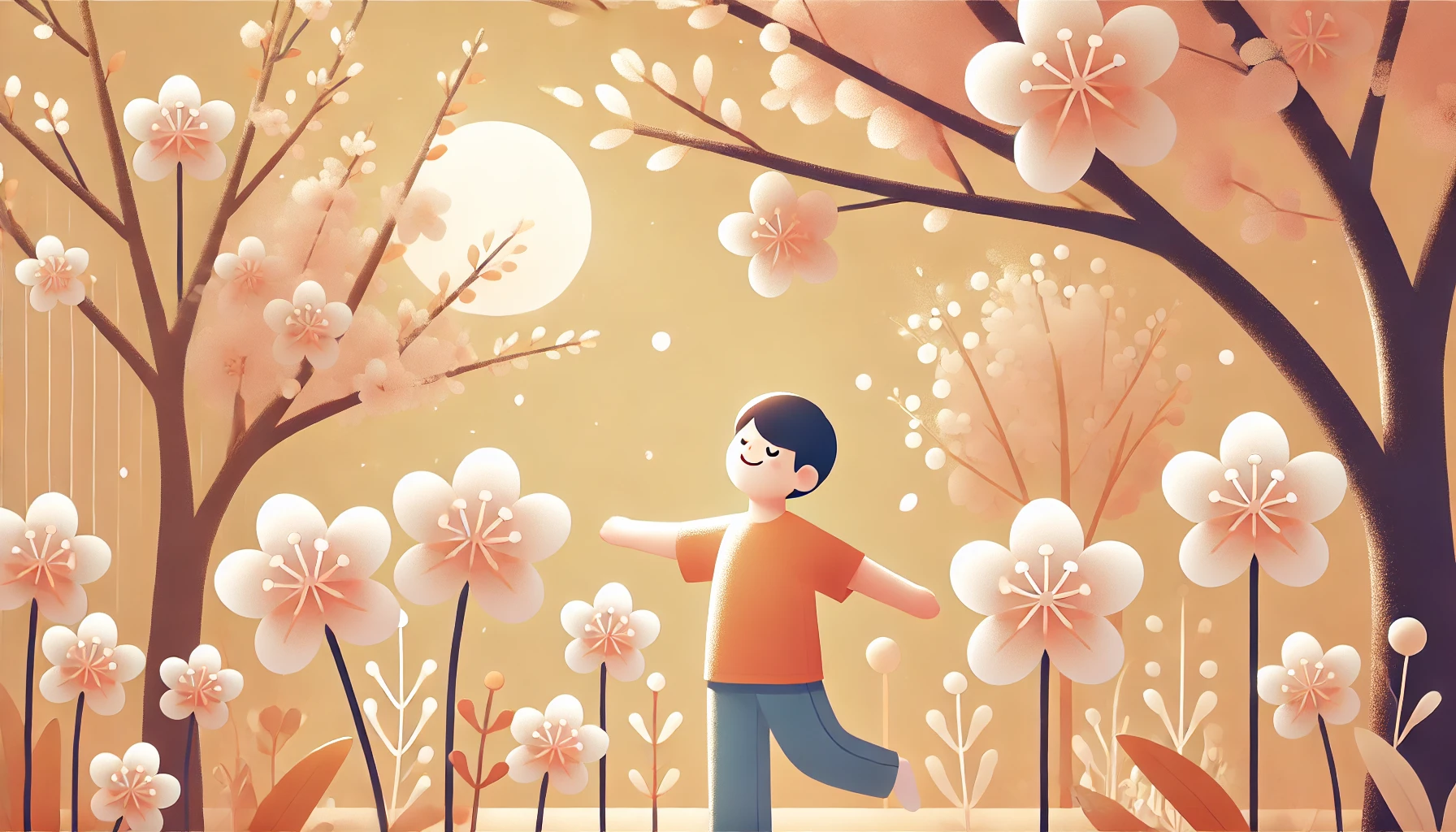 봄철환절기 건강관리법 관련 사람과 벚꽃이미지