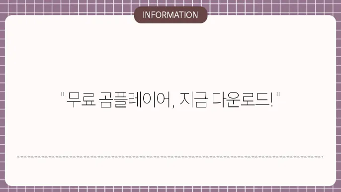 컴퓨터 무료곰플레이어 문뢠