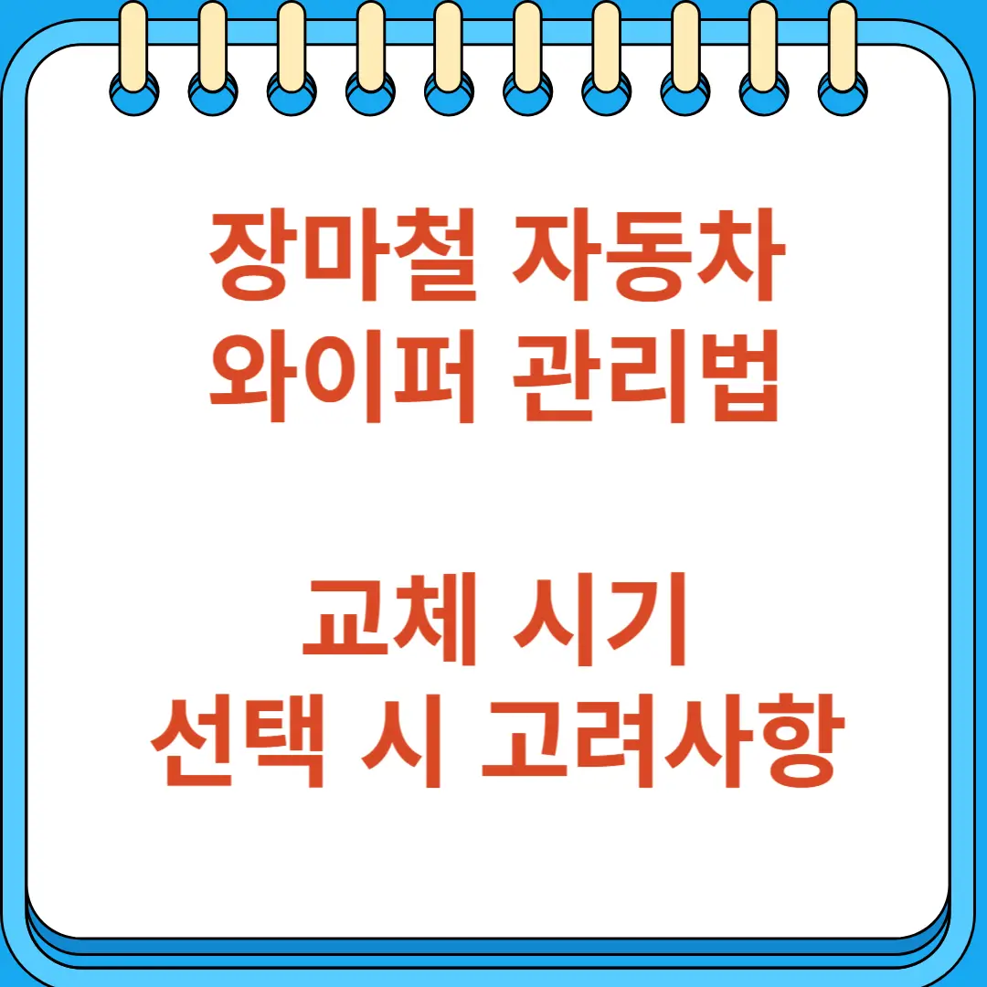 장마철 자동차 와이퍼 교체 시기 제품 선택 및 관리법 꿀팁