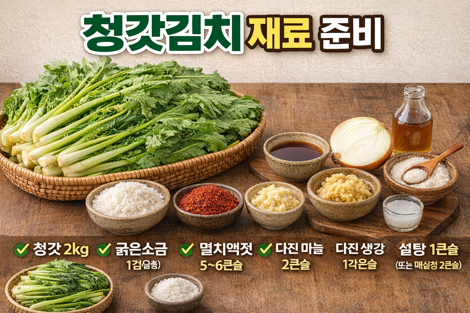 청갓김치 재료준비