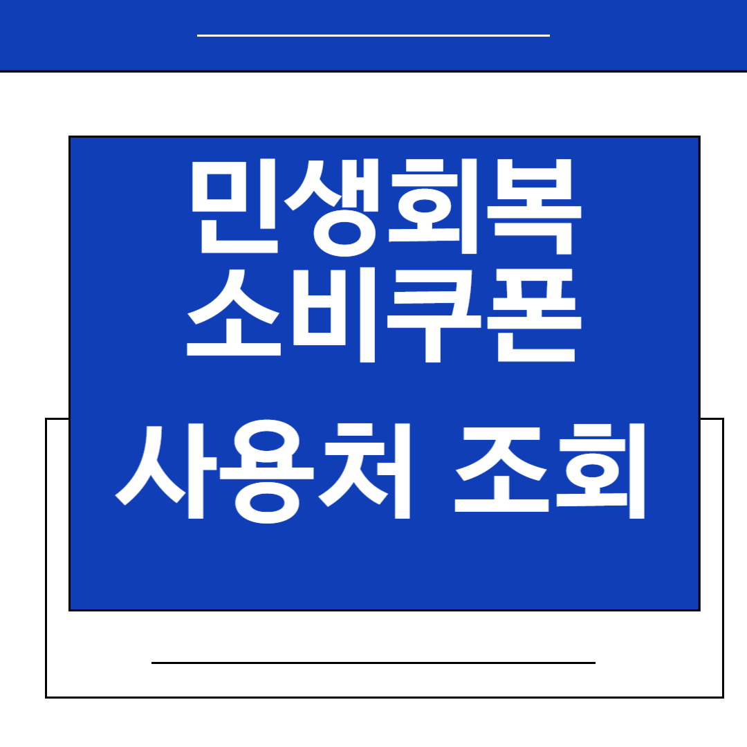 민생회복 소비쿠폰