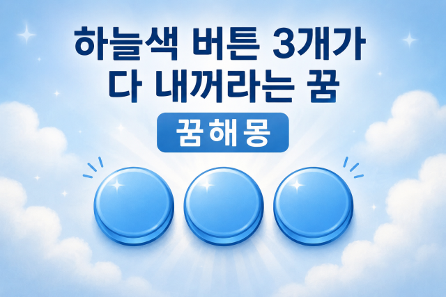 하늘색 버튼 3개가 다 내꺼라는 지정을 받은 꿈해몽 이미지