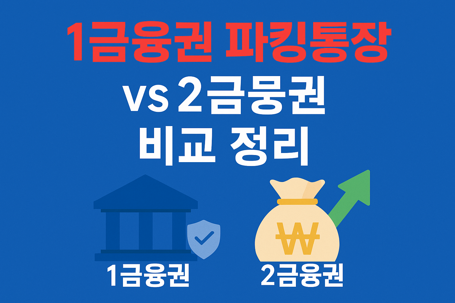 1금융권 2금융권 파킹통장 금리 비교 예금자보호 안전성 차이 분석