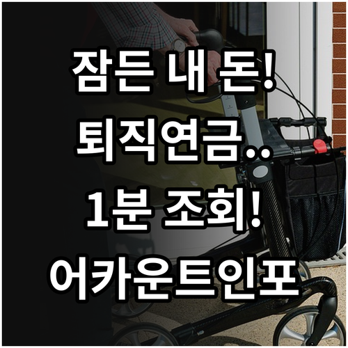내 퇴직연금 찾기 어카운트인포 본인 ..