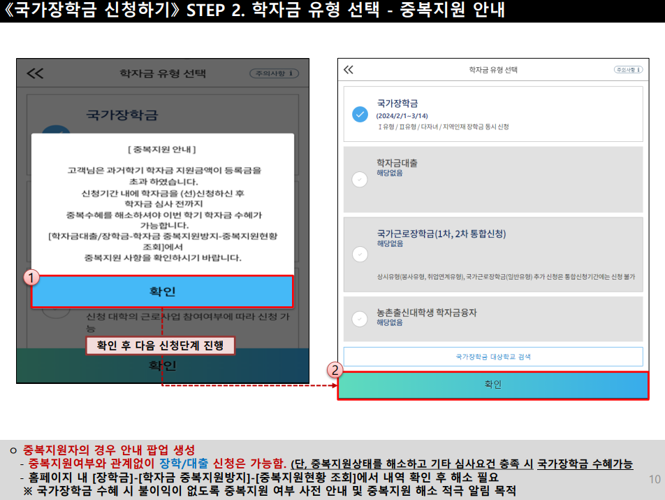 2024학년도 1학기 2차 국가장학금
