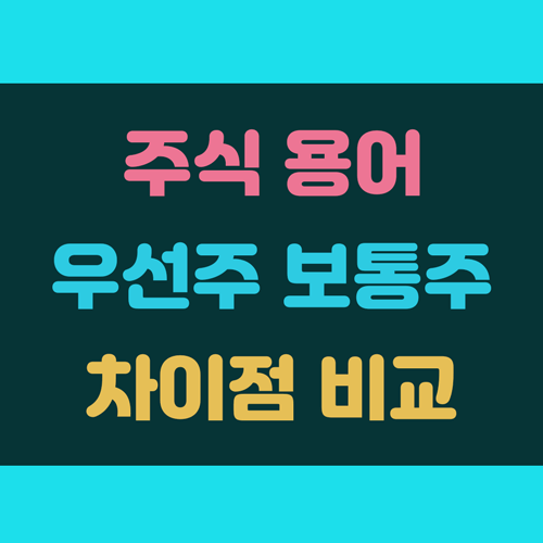 우선주 보통주 차이 이해하기 이미지