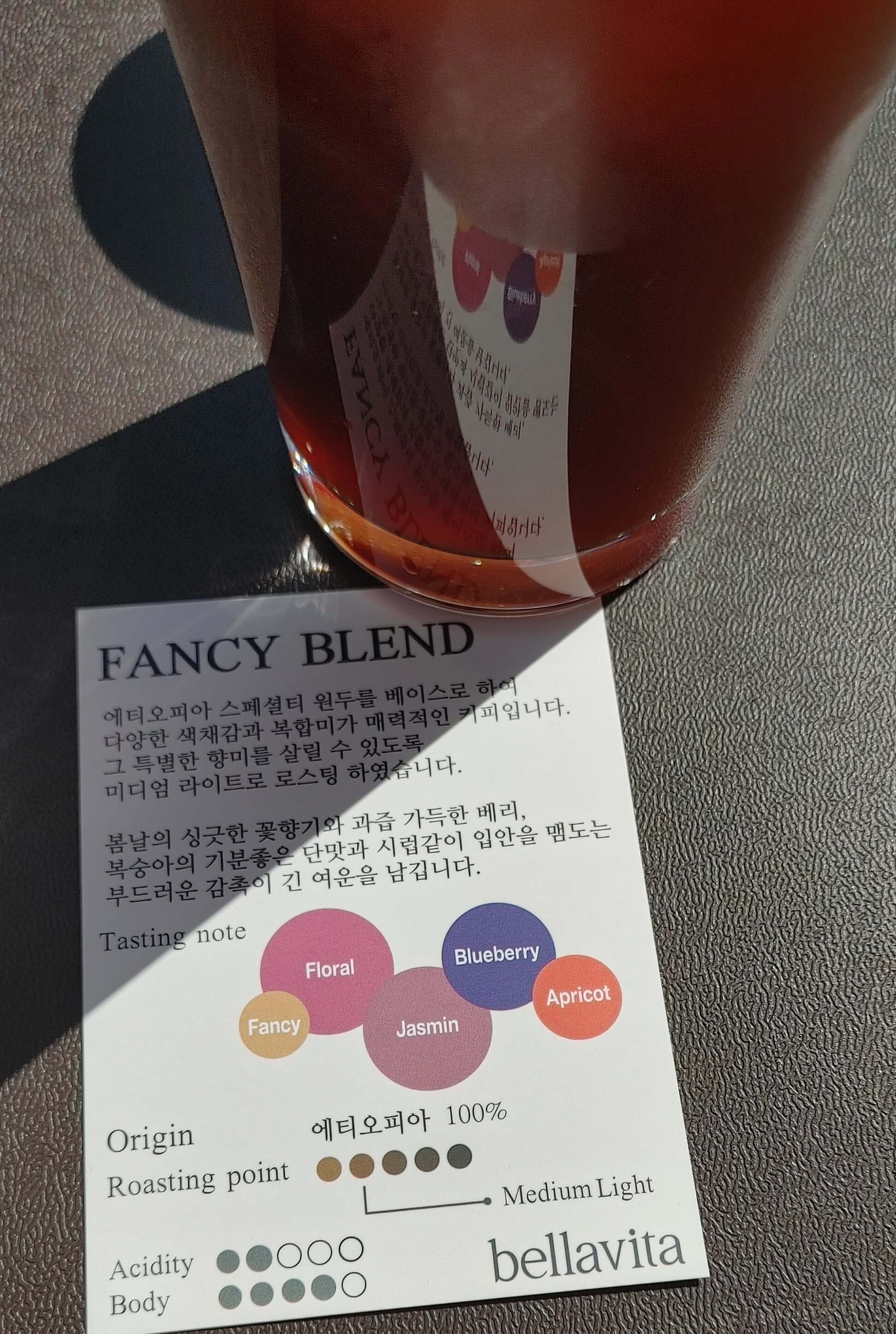 김해-강변뷰-카페-벨라비타-에디오피아-설명