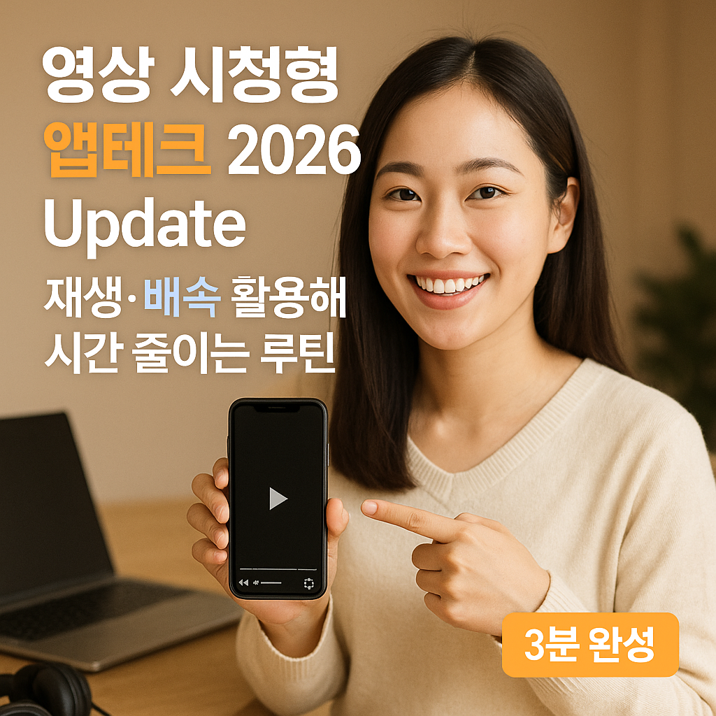 영상 시청형 앱테크 2026 Update | 재생·배속 활용해 시간 줄이는 루틴