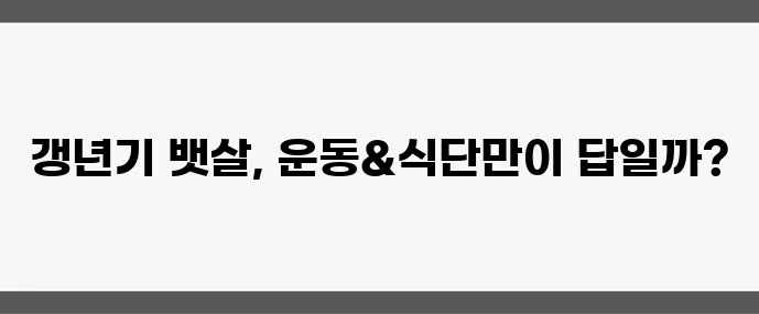 여성 갱년기 뱃살 원인과 빼는 법 효과적인 운동과 식단이 중요합니다