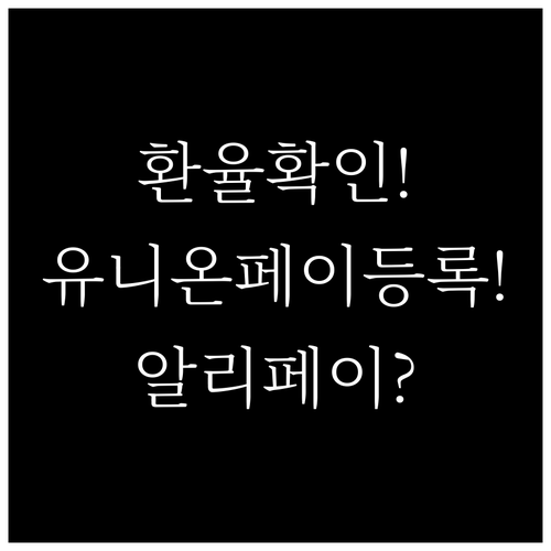 알리페이 사용 전 환율 확인과 유니온..