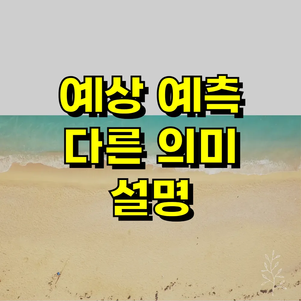 예상 예측 다른 의미 설명