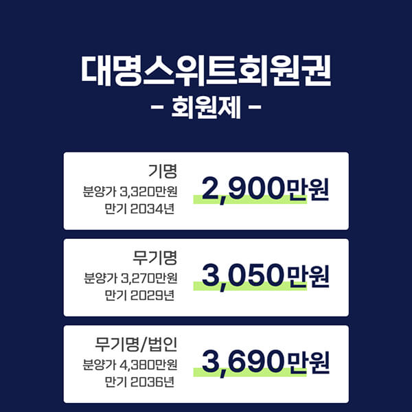 대명스위트회원제회원권