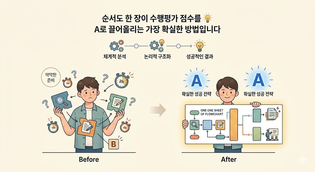 순서도 한 장이 수행평가 점수를 A로 끌어올리는 가장 확실한 방법입니다