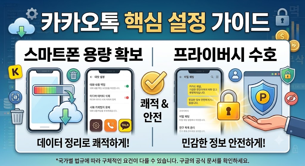 카카오톡 저장공간 용량 줄이기 및 멀티프로필 설정 화면