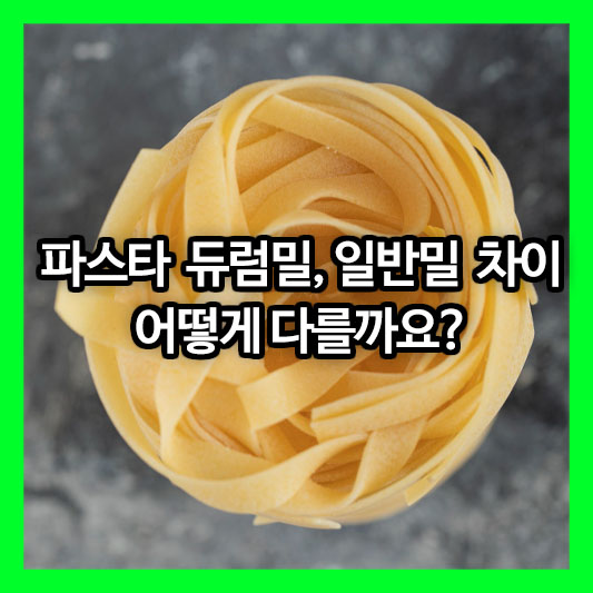 파스타의 듀럼밀과 일반밀은 어떻게 다른가요?