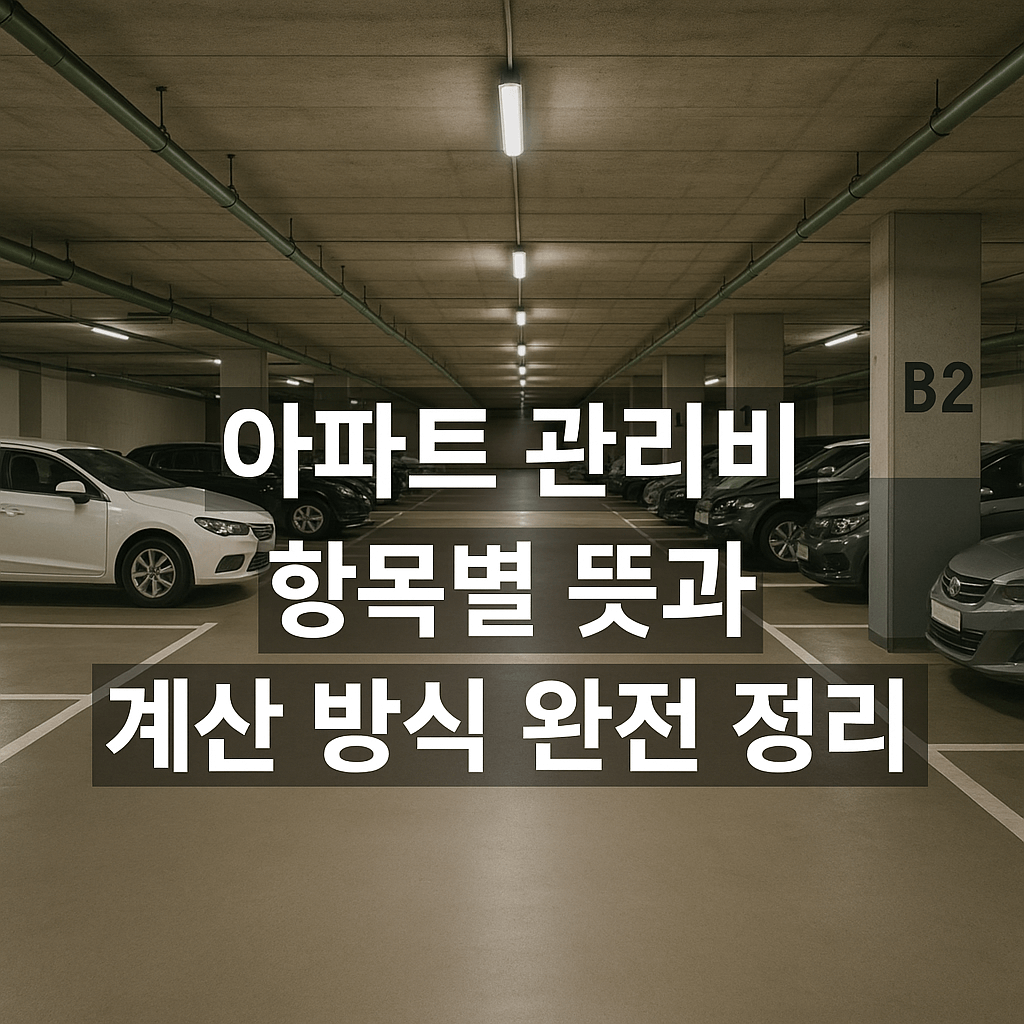[아파트 관리비] 항목별 뜻과 계산 방식 완전 정리