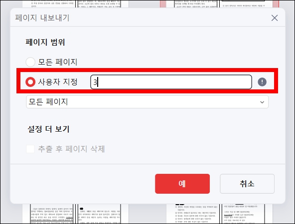 PDF 내보내기 옵션
