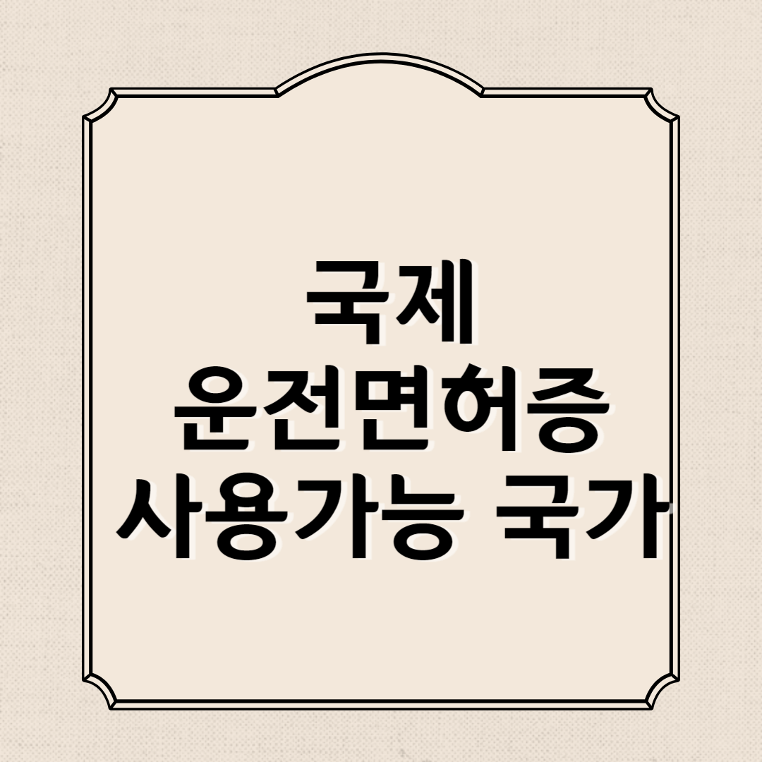 국제운전면허증 사용가능 국가