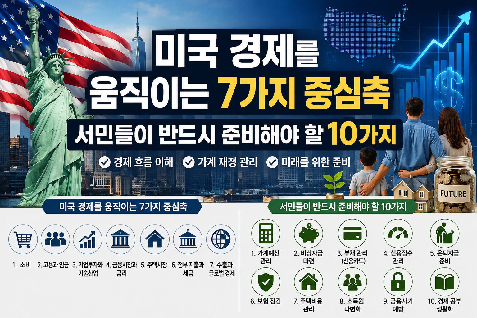 미국 경제를 움직이는 7가지 중심축과 서민들이 반드시 준비해야 항 10가지