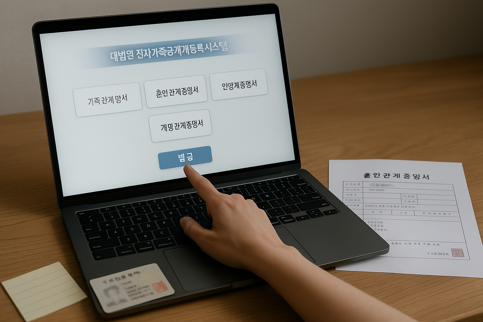 혼인관계증명서 발급 관련 사진