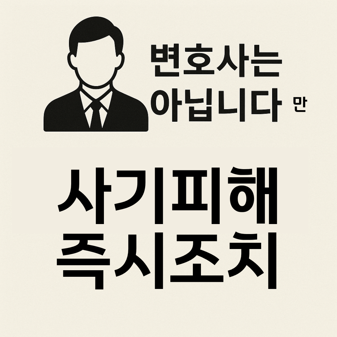 변호사는 아닙니다만 사기 피해 즉시 조치