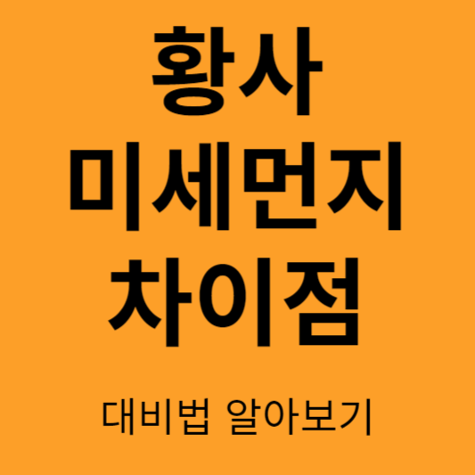 황사와 미세먼지 차이
