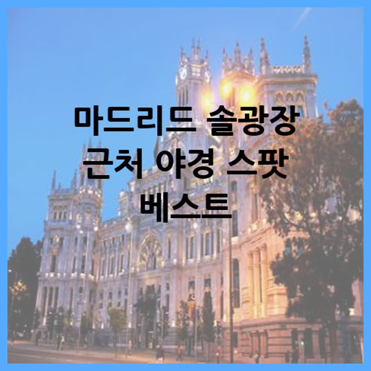 마드리드 솔광장 근처 야경 스팟 베스트