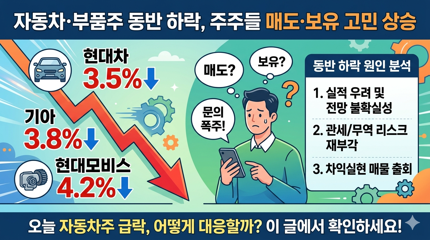 자동차·부품주 동반 하락