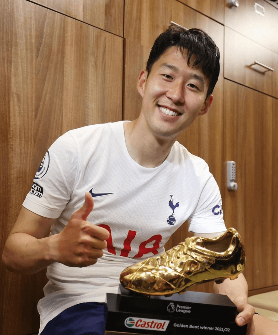 2021~2022시즌 후 EPL 득점황 수상 후 기뻐하는 손흥민 선수