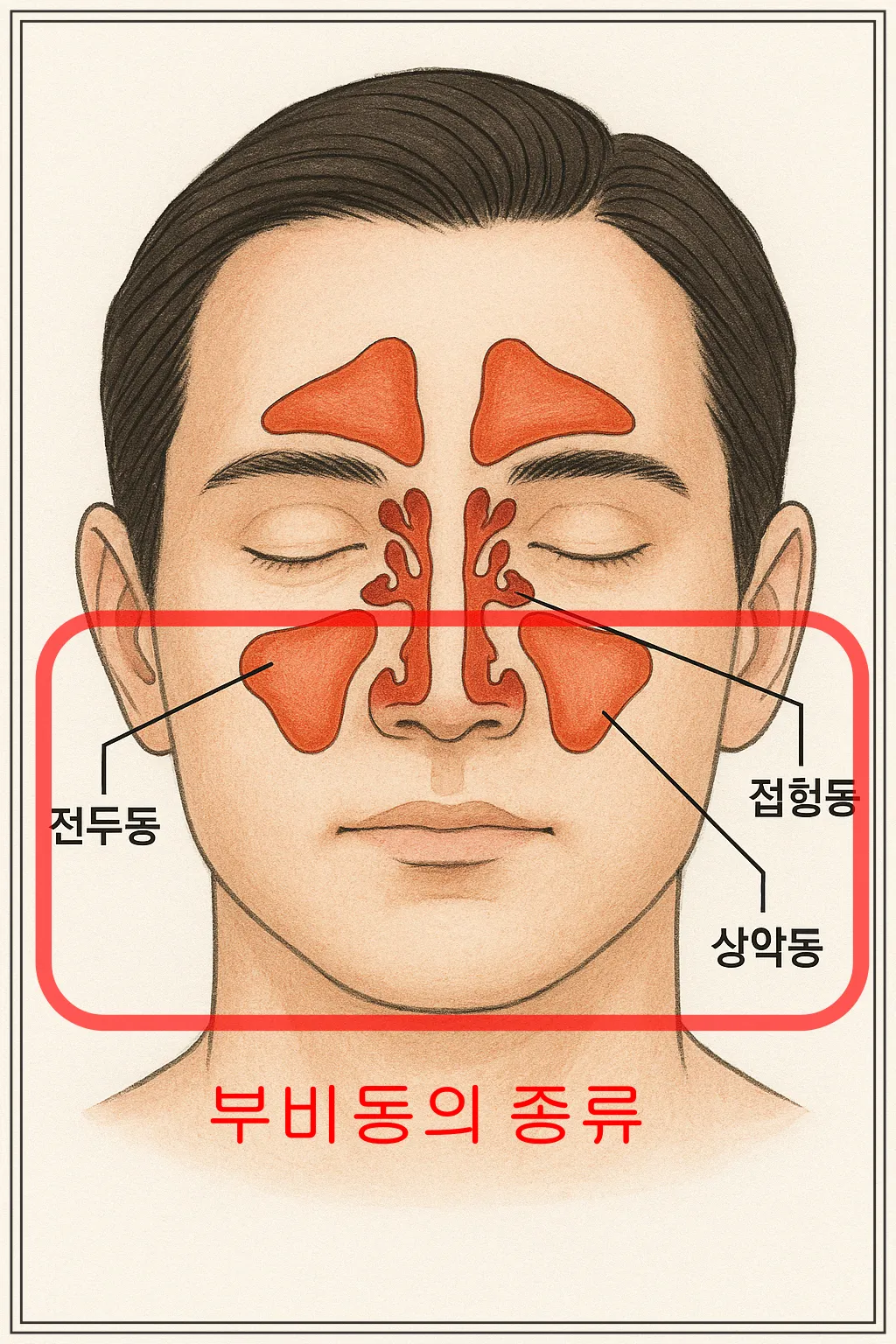 남자-사람얼굴-코의-안쪽-부비동-3부분을-그린-사진-전두동-접형동-상악동