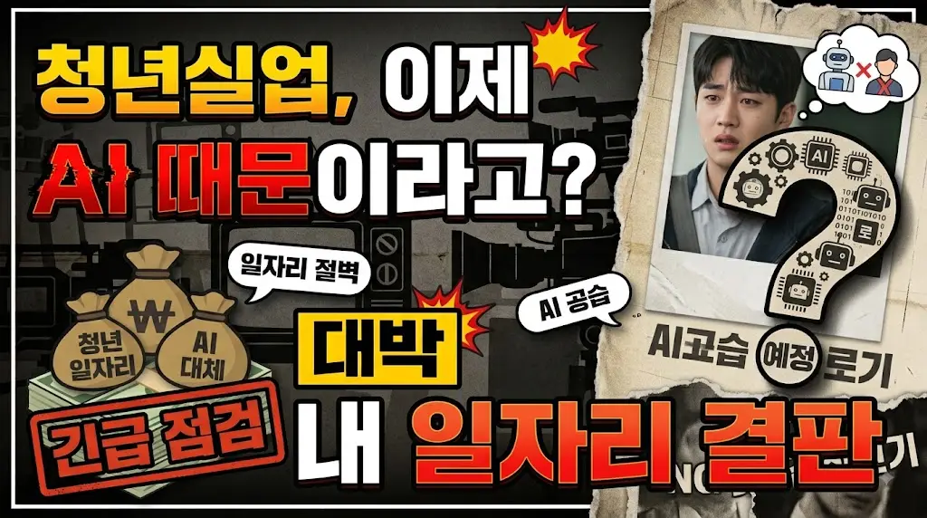 청년 실업 AI때문에 걱정하는 청년 이미지
