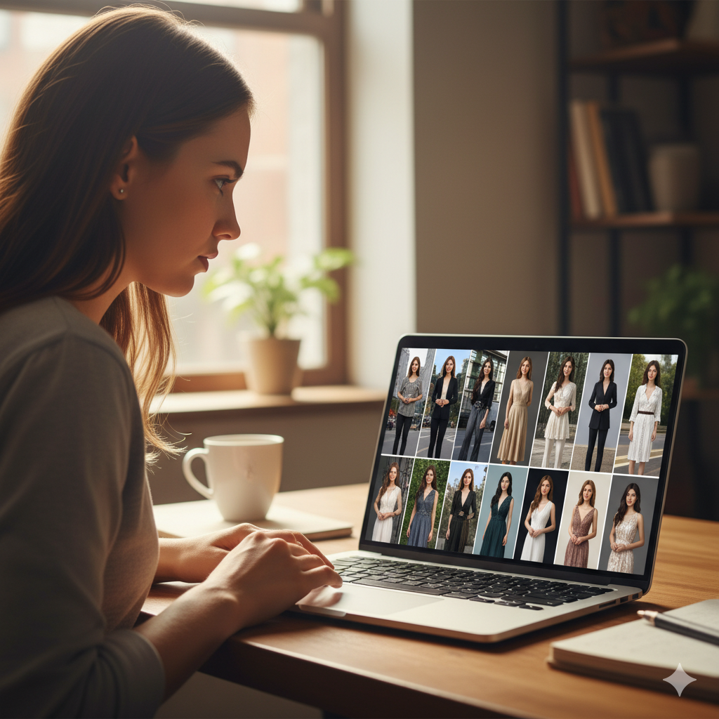 AI 영상에서 인물 모델의 얼굴이 장면마다 달라지는 일관성 문제를 설명하는 시각 자료